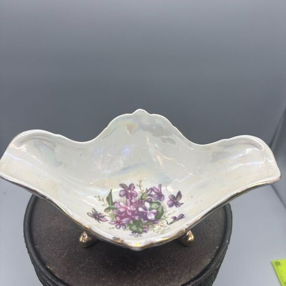 Lusterware Vintage Japanese porcelain footed bowl - Picture 1 of 8